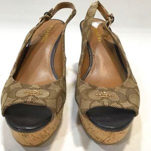 COACH Women's Ferry Signature Platform Wedge Sandal